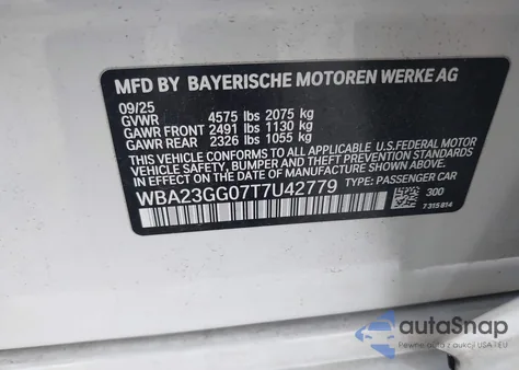 2026 BMW 228 Gran Coupe xDrive z USA, uszkodzony, nr VIN WBA23GG07T7U42779